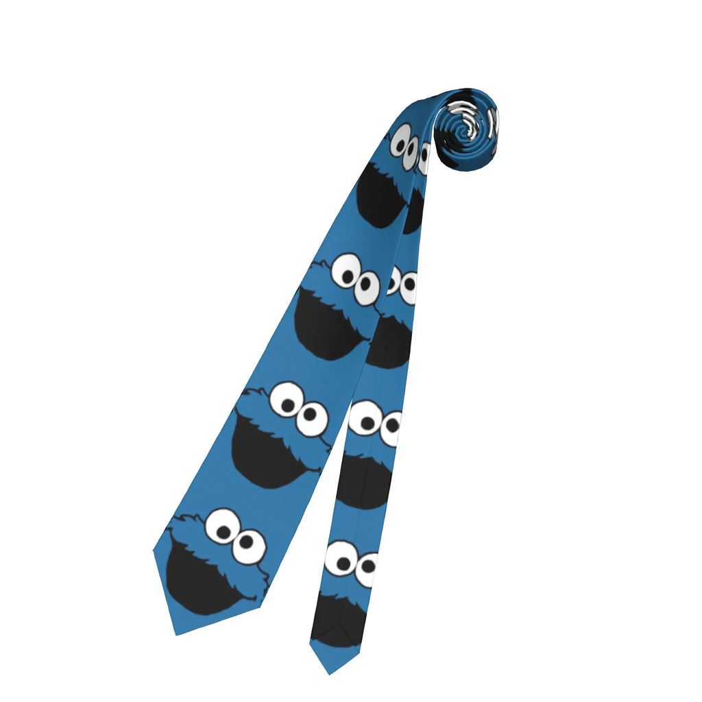 Anime Cookies Monsters Necktie Men 8 cm Slim Neck Ties Sesame Street SesameStreet for Men Daily Wear Cravat Wedding Office