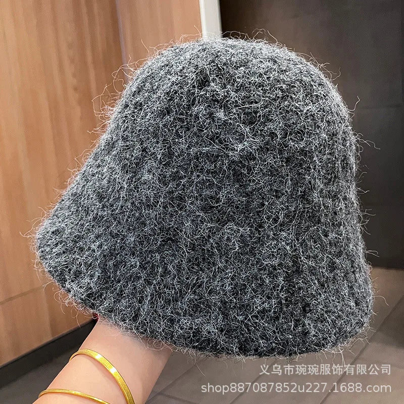 New Autumn Winter Wool Bucket Hat Women Fashion Vintage Fisherman Hats Versatile Cap Spring Felt Hat 6 Colors Foldable Hat