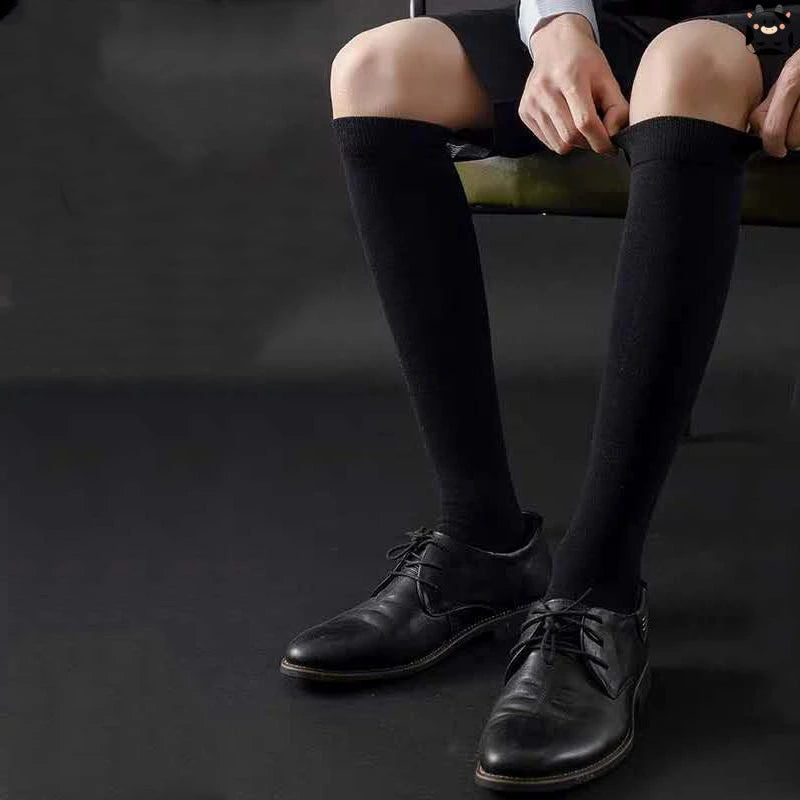 1 Pairs Mens Long Socks Stockings  Soft Cotton Solid Business Party Dress Formal Gentleman Warm Thermal Crew High Socks Fathers